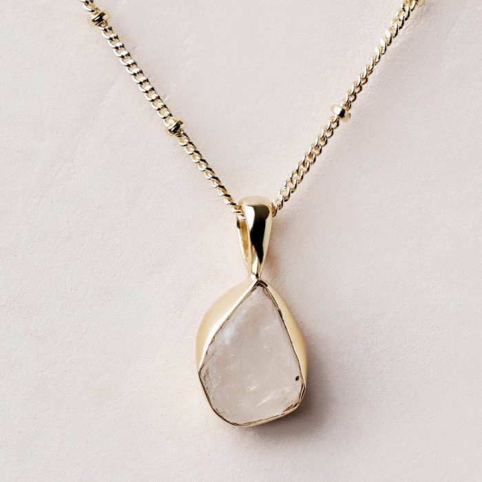 Rainbow Moonstone Raw Crystal Necklace - Image 4