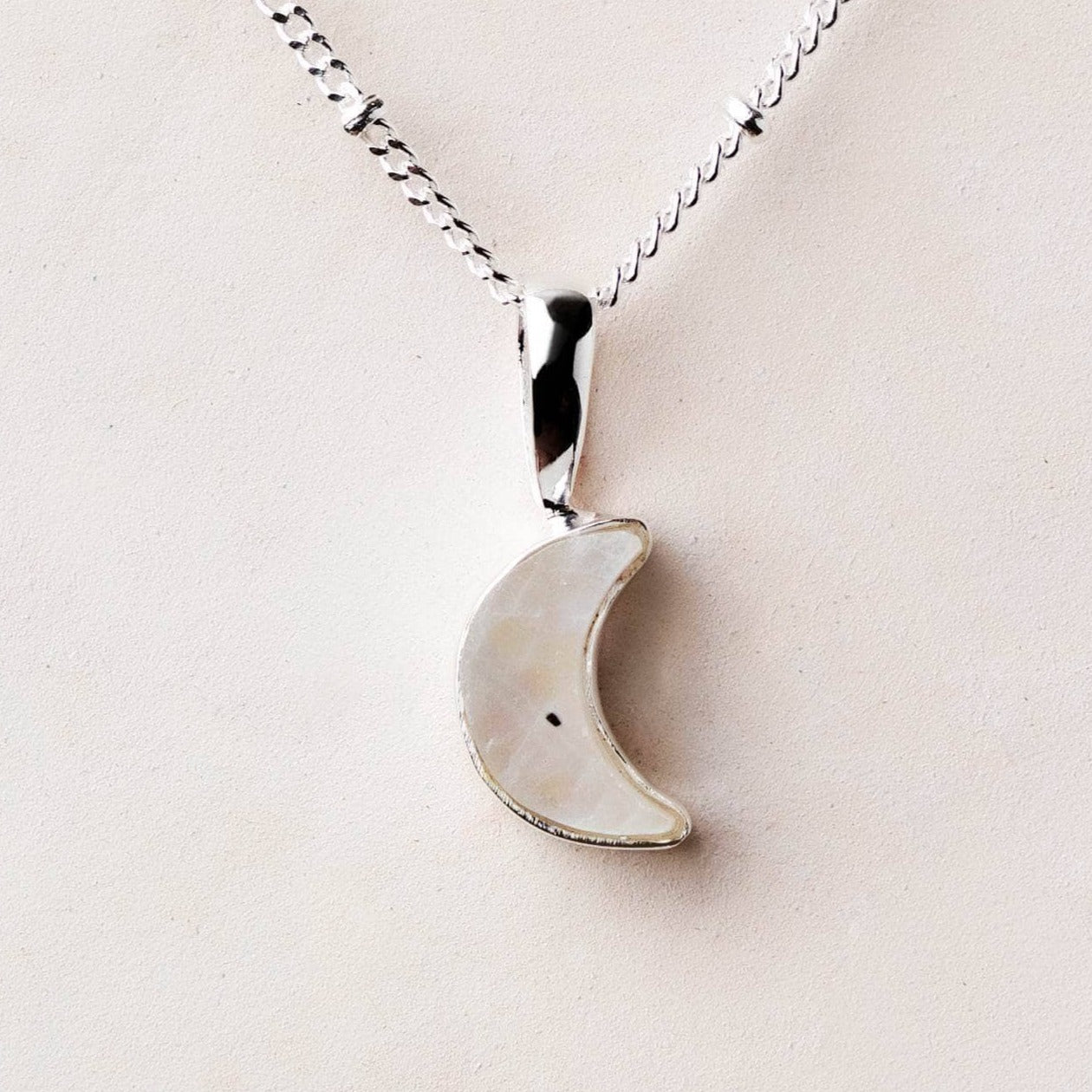 tinyrituals2223 Crescent Moon Raw Gemstone Necklace - Image 9