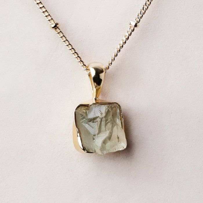 Genuine Green Amethyst Raw Crystal Necklace - Image 5