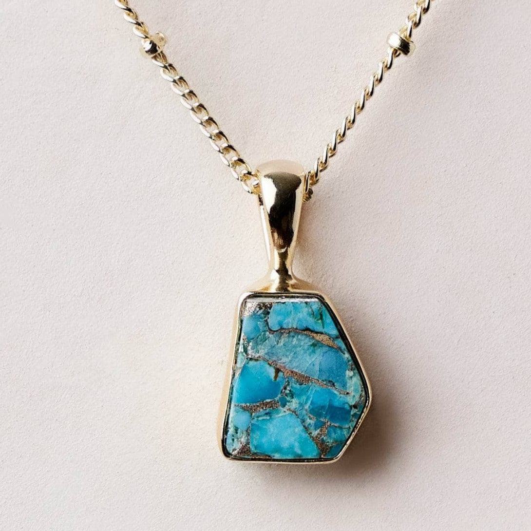 tinyrituals2230 Real Turquoise Raw Crystal Necklace - Image 1