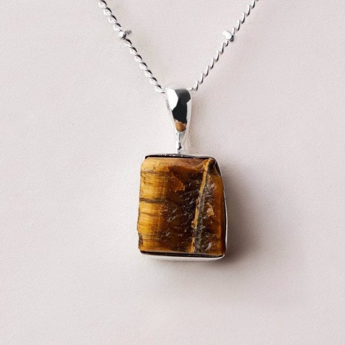 Tiger Eye Raw Crystal Necklace - Image 4