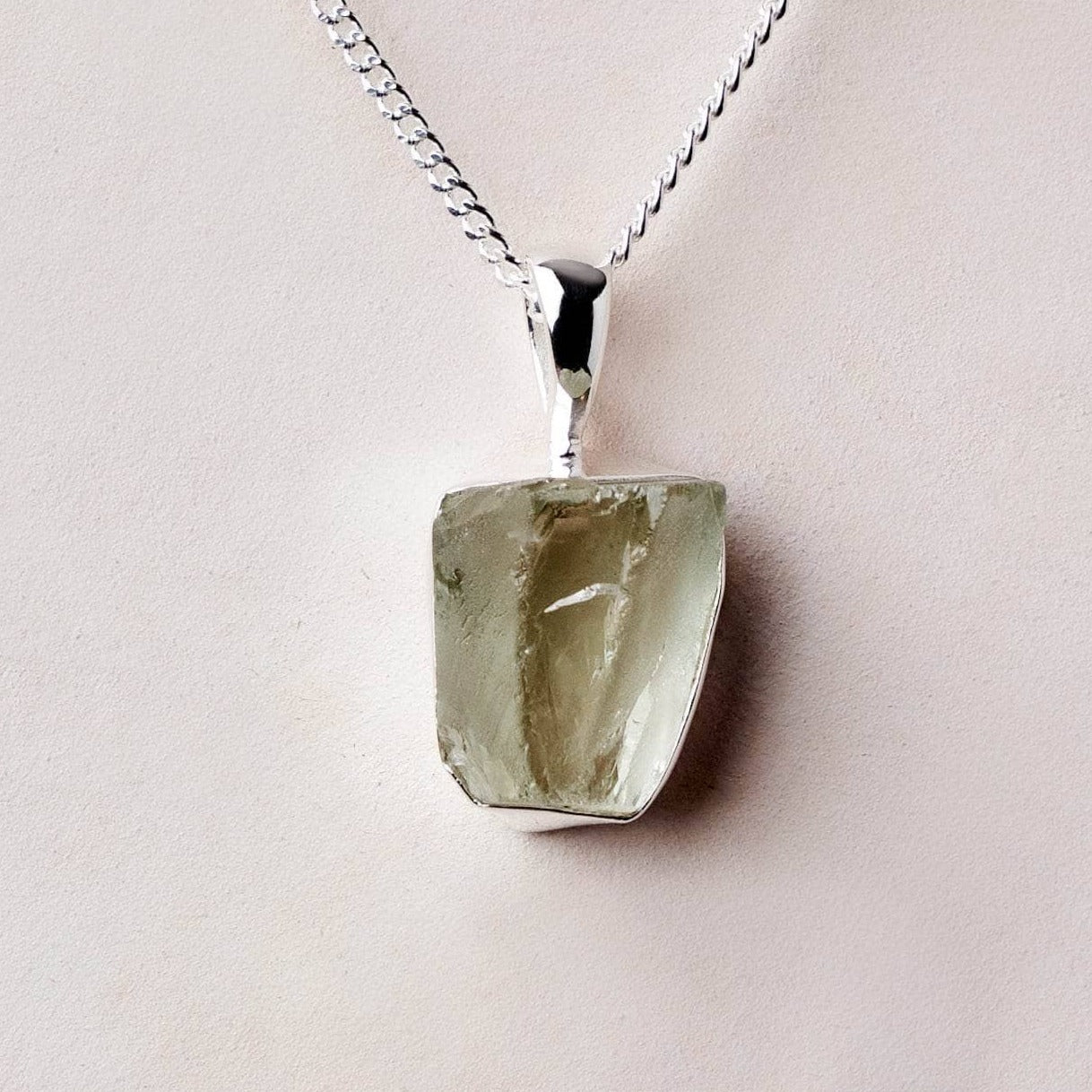 tinyrituals2254 Genuine Green Amethyst Raw Crystal Necklace - Image 2