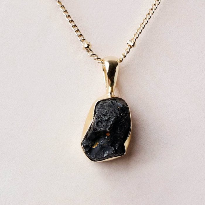 Black Tourmaline Raw Crystal Necklace - Image 3