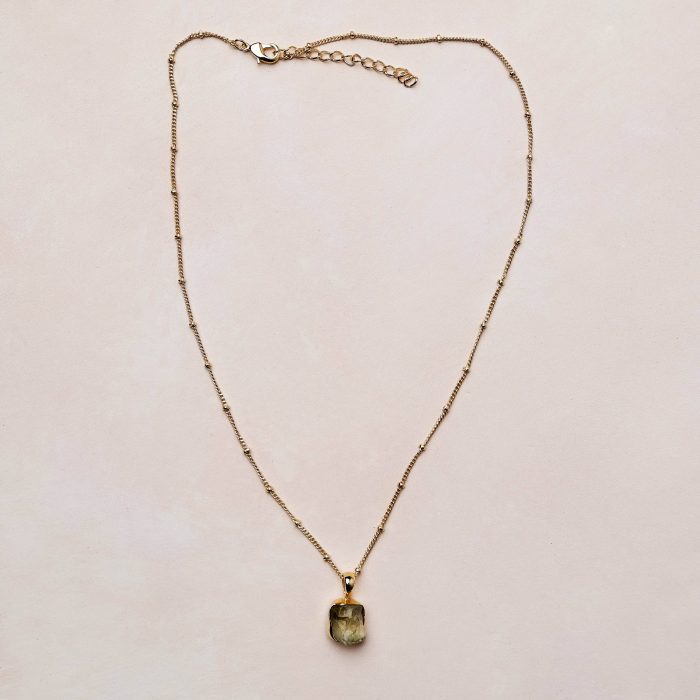 Genuine Green Amethyst Raw Crystal Necklace - Image 6