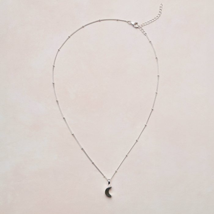 Crescent Moon Raw Gemstone Necklace - Image 15