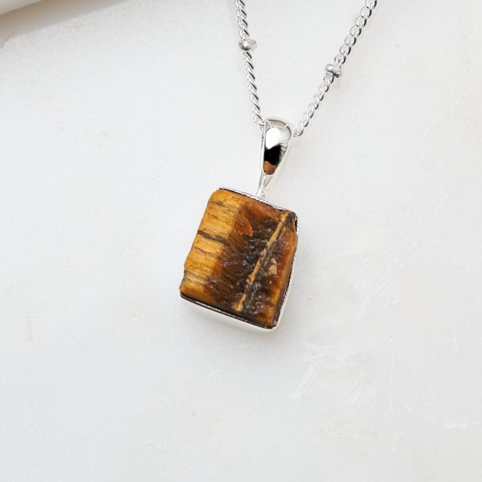 Tiger Eye Raw Crystal Necklace - Image 5