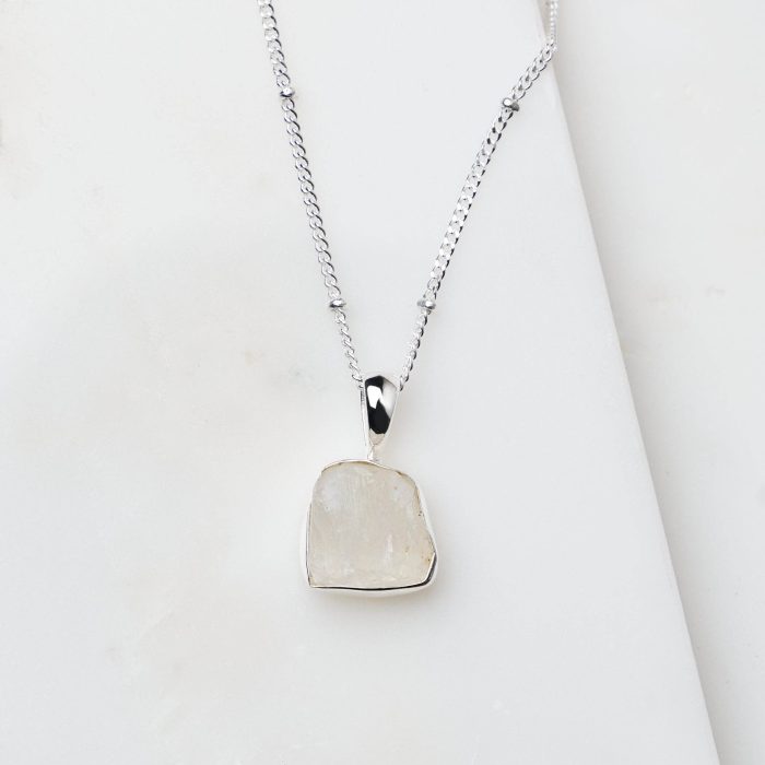 Rainbow Moonstone Raw Crystal Necklace - Image 3