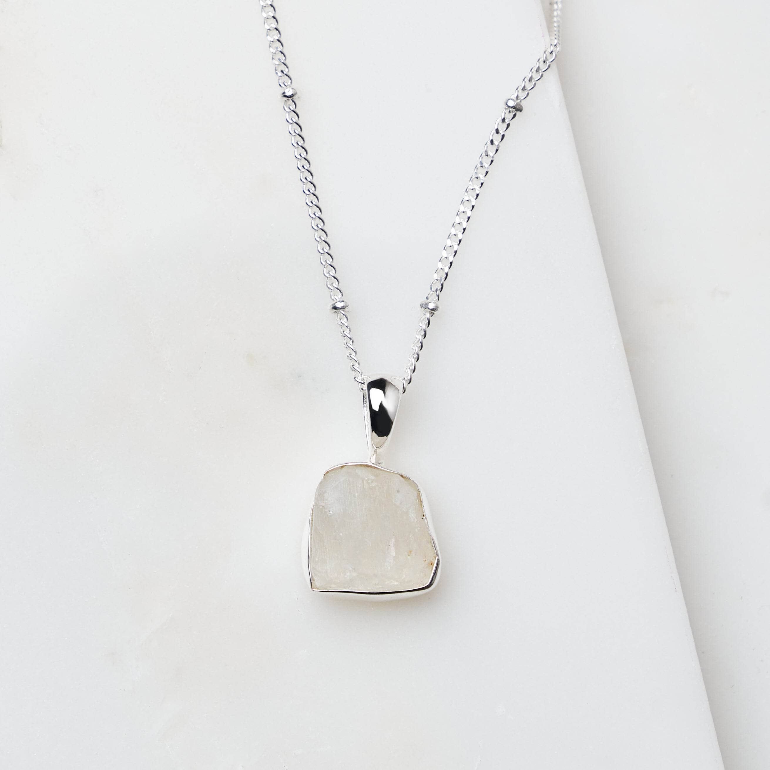 tinyrituals2601 Rainbow Moonstone Raw Crystal Necklace - Image 3