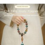 Incense Beads Bracelet – Ancient Five Elements Ambergris Buddhist Wrist Mala - Image 4