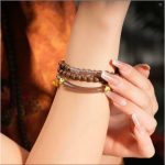 Half-Life Violet Bead Bracelet – “Fragrance Beneath the Pear Blossom Canopy - Image 4