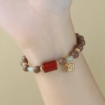 Red Agate Incense Beads Bracelet - Image 4